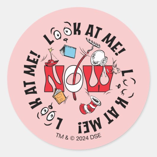 Sticker Rond Chat dans le Casquette | Regarde-Moi ! Regarde-Moi (Devant)
