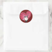 Sticker Rond Chat dans le coeur (Sac)