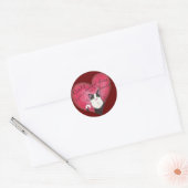 Sticker Rond Chat dans le coeur (Enveloppe)