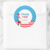 Sticker Rond Chat dans le Merci du Baby shower Casquette (Sac)