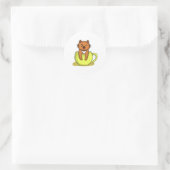 Sticker Rond Chat Dans Une Musique (Sac)