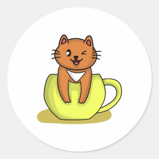 Sticker Rond Chat Dans Une Musique (Devant)