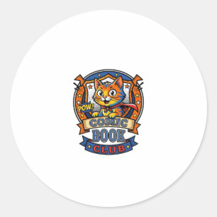 Sticker Rond Chat de Bande Dessinée Idée Cadeau pour Maman - Ch