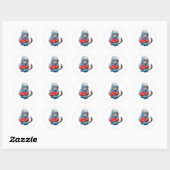 Sticker Rond Chat de boxe (Feuille)