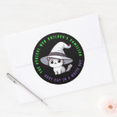 Sticker Rond Chat de Casquette blanc familier de Funny Ethical  (Enveloppe)