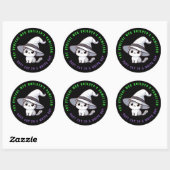 Sticker Rond Chat de Casquette blanc familier de Funny Ethical  (Feuille)