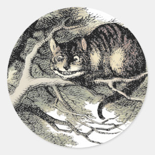 Sticker Rond Chat de Cheshire Alice au Pays des Merveilles Clas