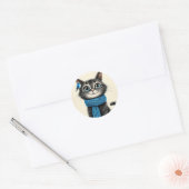 Sticker Rond Chat de dessin animé mignon (Enveloppe)