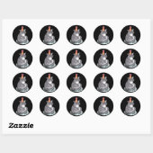 Sticker Rond Chat de fête (Feuille)