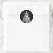 Sticker Rond Chat de fête (Sac)