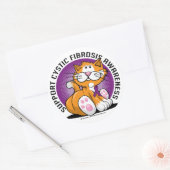 Sticker Rond Chat de fibrose kystique (Enveloppe)