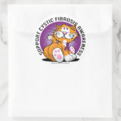 Sticker Rond Chat de fibrose kystique (Sac)