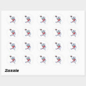 Sticker Rond Chat de foot drôle (Feuille)
