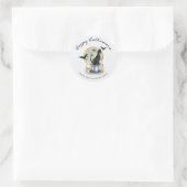 Sticker Rond Chat de Halloween effrayant Citrouille (Sac)
