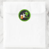 Sticker Rond Chat de la Saint Patrick (Sac)