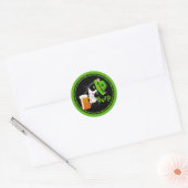 Sticker Rond Chat de la Saint Patrick (Enveloppe)