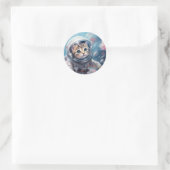 Sticker Rond Chat de l'espace (Sac)