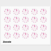 Sticker Rond Chat de l'espace Galaxie Rose Anniversaire (Feuille)
