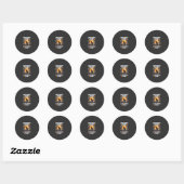 Sticker Rond Chat de lune de méfaits d'Halloween (Feuille)