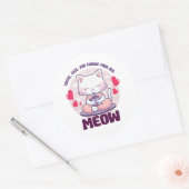 Sticker Rond Chat de méditation - Chat Kawaii (Enveloppe)