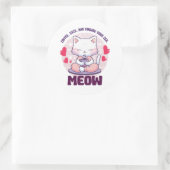 Sticker Rond Chat de méditation - Chat Kawaii (Sac)