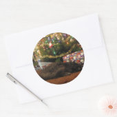 Sticker Rond Chat de Noël (Enveloppe)