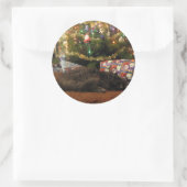 Sticker Rond Chat de Noël (Sac)