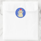 Sticker Rond Chat de Noël mignon (Sac)