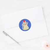 Sticker Rond Chat de Noël mignon (Enveloppe)