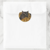 Sticker Rond Chat de Noël noir (Sac)