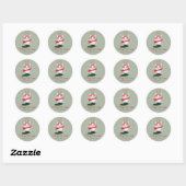 Sticker Rond Chat de Noël renne Vacances (Feuille)