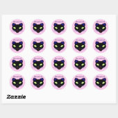 Sticker Rond Chat de nuit (Feuille)