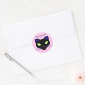 Sticker Rond Chat de nuit (Enveloppe)