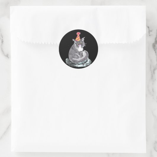Sticker Rond Chat de partie (Sac)