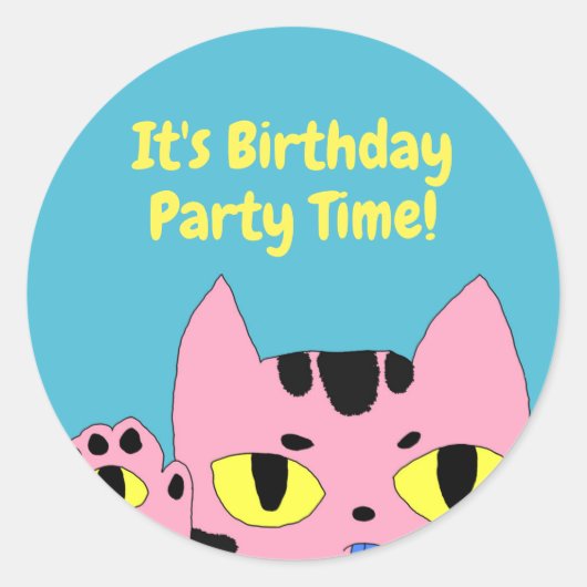 Sticker Rond Chat de poche Alien (Devant)