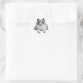 Sticker Rond Chat de poupée mignonne (Sac)