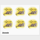 Sticker Rond Chat de Schrodinger (Feuille)