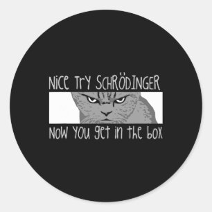 Sticker Rond Chat de Schrodinger - Physicien