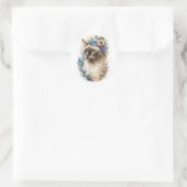 Sticker Rond Chat de Siamese (Sac)