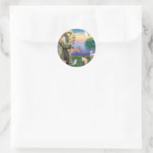 Sticker Rond Chat de Siamese et Saint François (Sac)