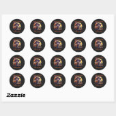 Sticker Rond Chat de sorcière Halloween Trucker Enfants Festive (Feuille)