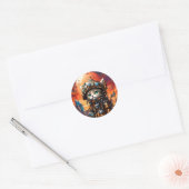 Sticker Rond Chat de Steampunk I (Enveloppe)
