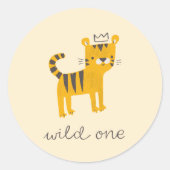 Sticker Rond Chat de tigre sauvage (Devant)