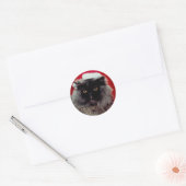 Sticker Rond Chat de vacances (Enveloppe)