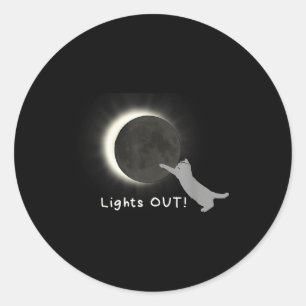 Sticker Rond Chat d'éclipse solaire totale