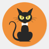 Sticker Rond Chat d'Halloween éffrayant (Devant)