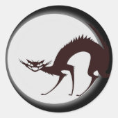 Sticker Rond Chat d'Halloween et Lune (Devant)