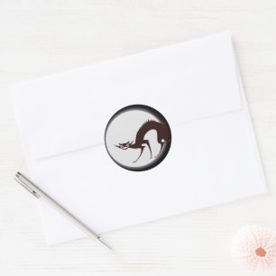 Sticker Rond Chat d'Halloween et Lune