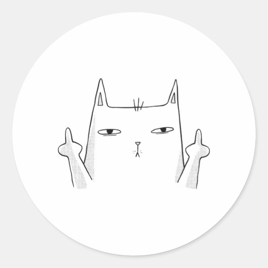 STICKER ROND CHAT DOIGT MOYEN (Devant)