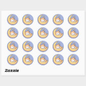 Sticker Rond Chat dormant sur la Lune (Feuille)
